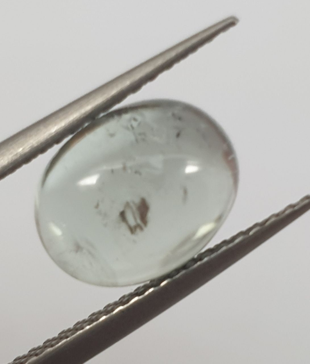 Light Blue Tourmaline Oval  Cabochon9.8x7.8mm.(3ct.).Tourmaline- Natural Tourmaline