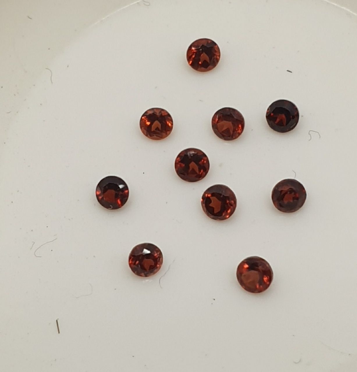 10 Pcs Lot Small Round Faceted Garnet Wholesale Lot 2-2.2mm - Mozambique Garnet- Untreated Gems - Jewelry Supplier