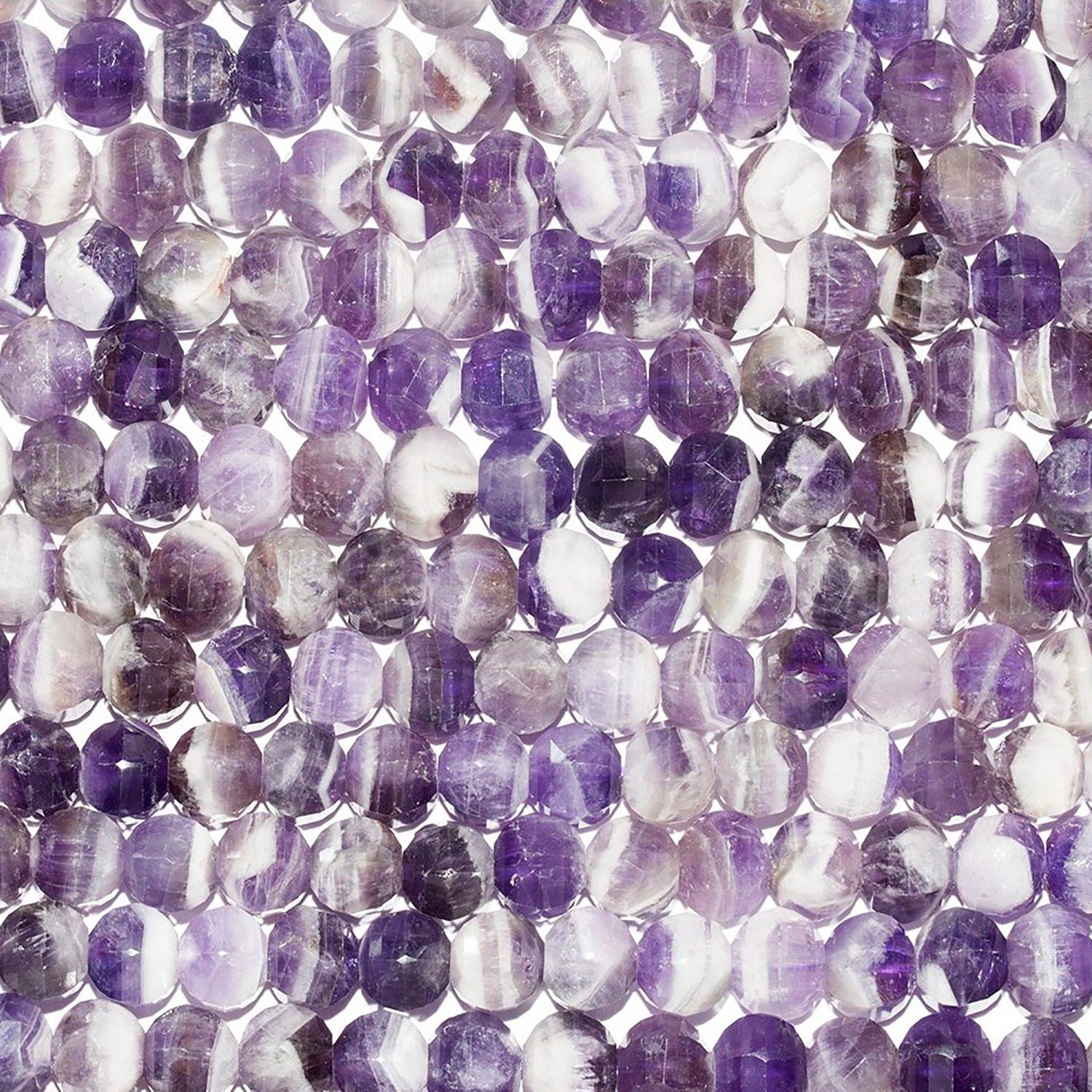 Cuentas de calabaza redondas facetadas de amatista de 40 cm, 9 x 8 mm. Tira de 40 cm.