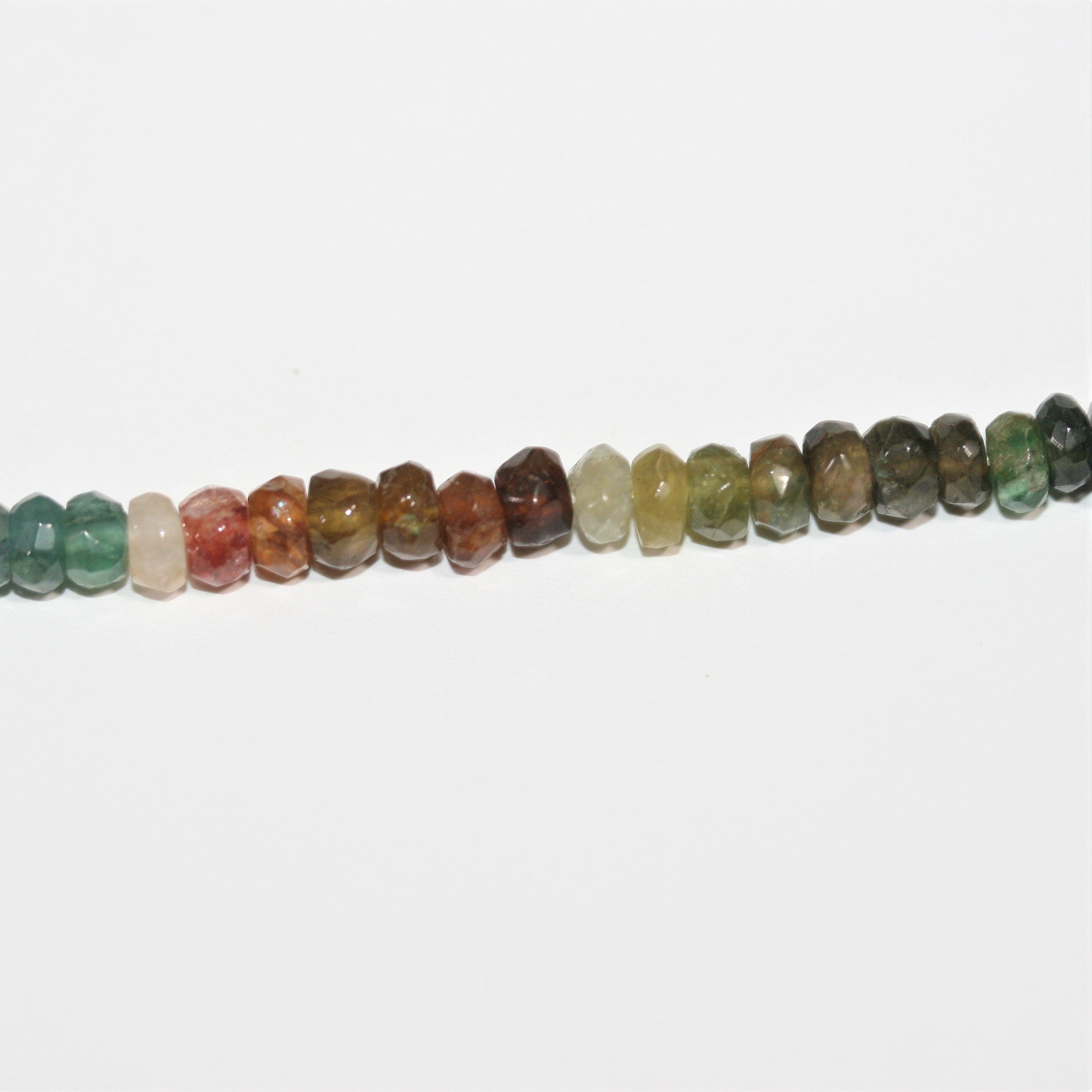 13" St Tourmaline Faceted Rondelle Beads 4x2mm.-Strand 32cm.