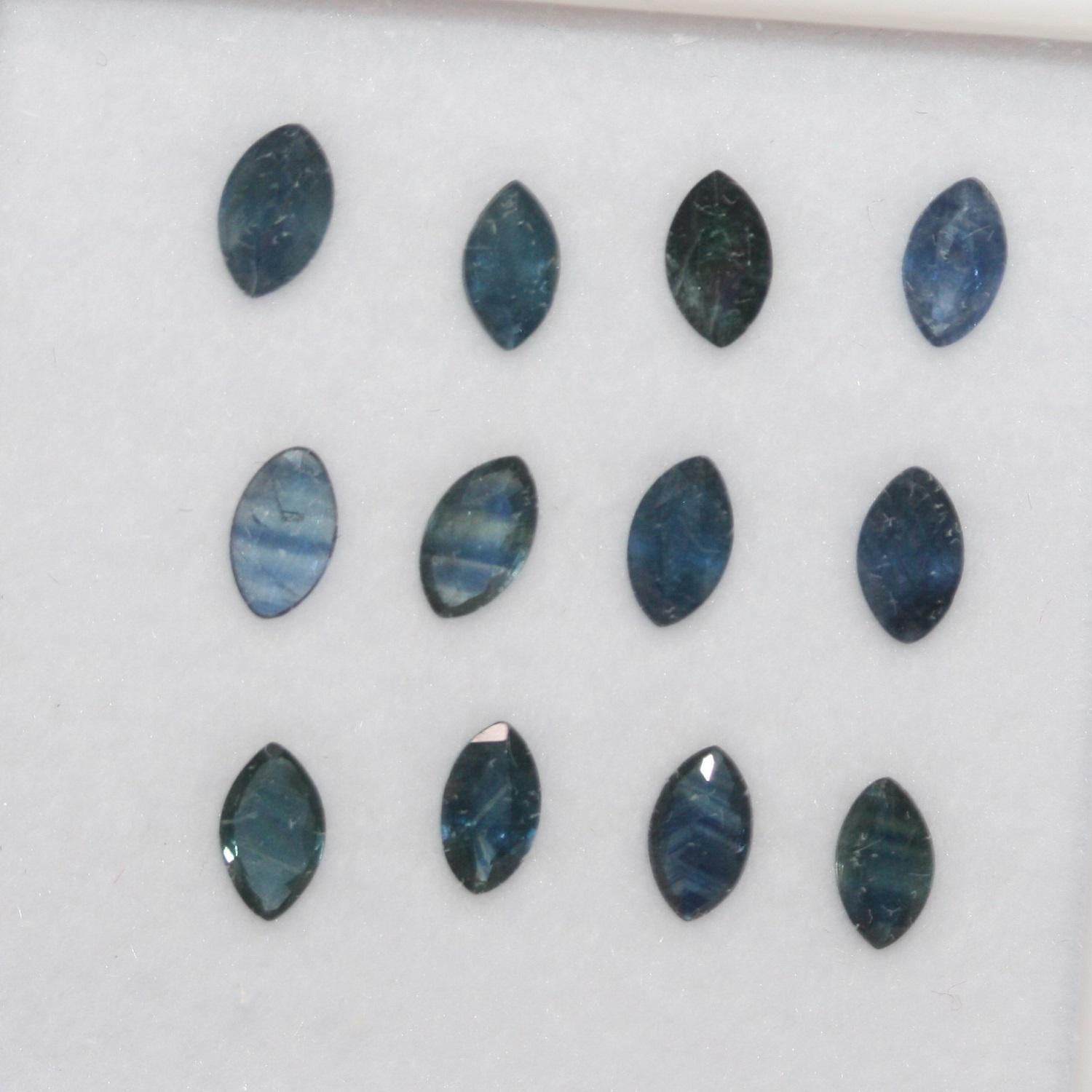 Lote de Zafiro Marquesa Facetado 5x3mm.- 12 Piezas