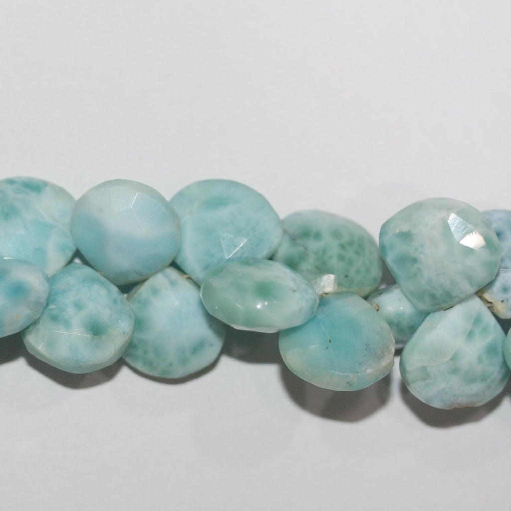 Perles en larimar St à facettes en forme de goutte, 8 pouces (environ 9-10 mm), longueur du fil : 20 cm