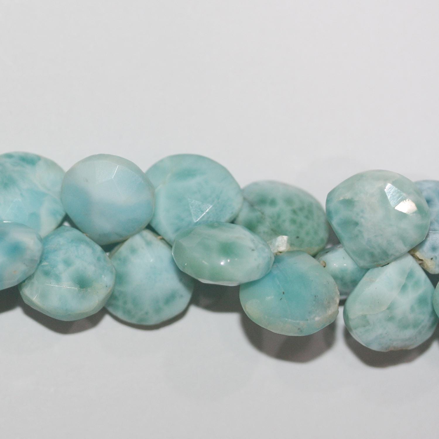 Perles en larimar St à facettes en forme de goutte, 8 pouces (environ 9-10 mm), longueur du fil : 20 cm