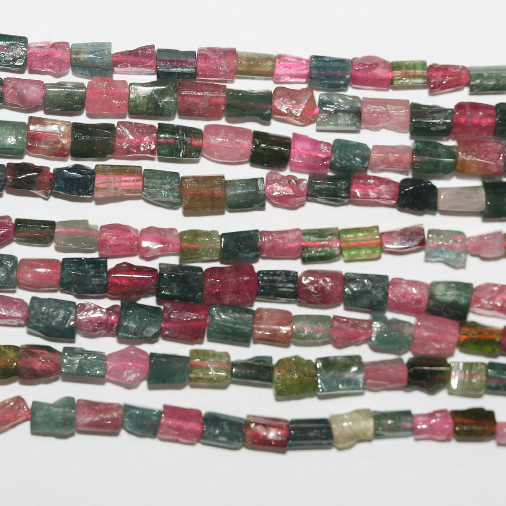 Cuentas de prisma de ladrillo liso de turmalina St. de 16", 6 x 4 mm, aprox., hilo de 40 cm.