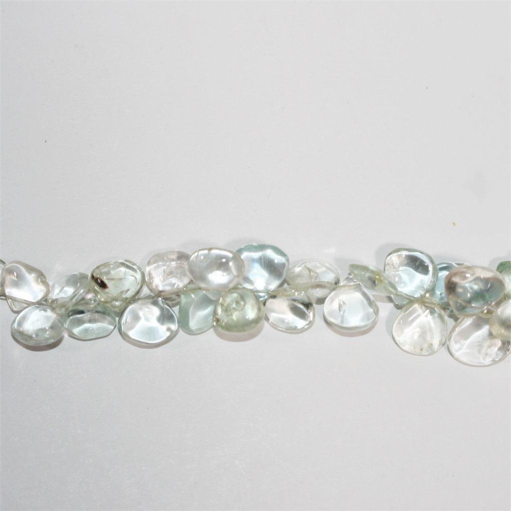 Cuentas lisas de aguamarina de 8", 5-8 mm. Aprox. - Hilo de 20 cm.