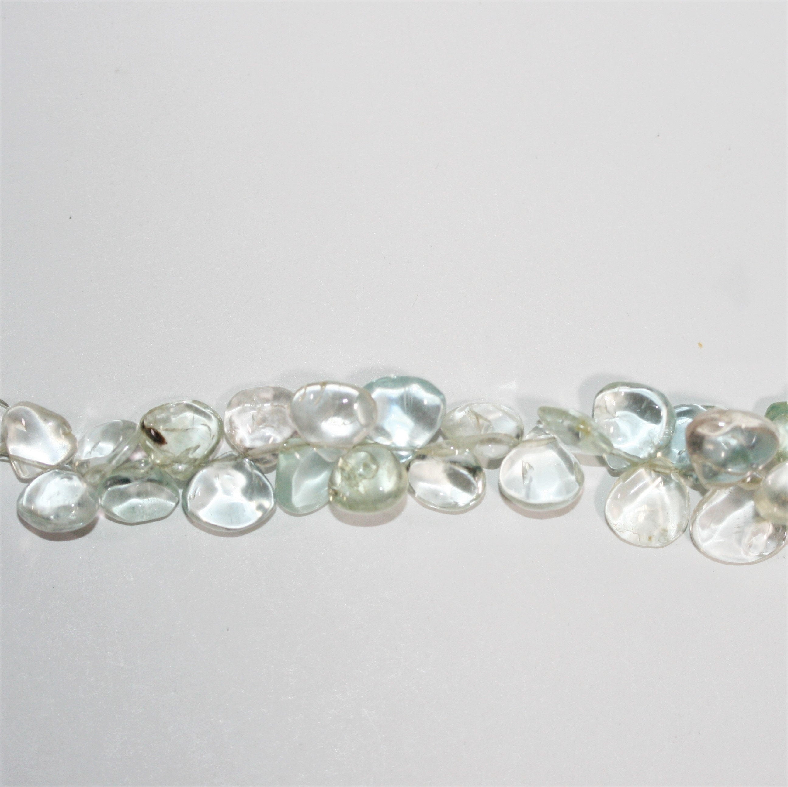 Cuentas lisas de aguamarina de 8", 5-8 mm. Aprox. - Hilo de 20 cm.