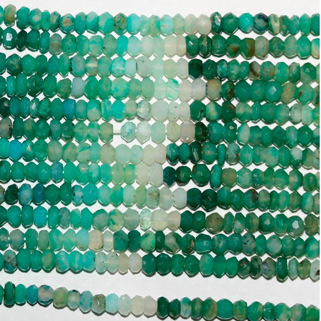 13" St Peruvian Opal Faceted Rondelle Beads 4x3mm-.Approx.-Strand 33cm