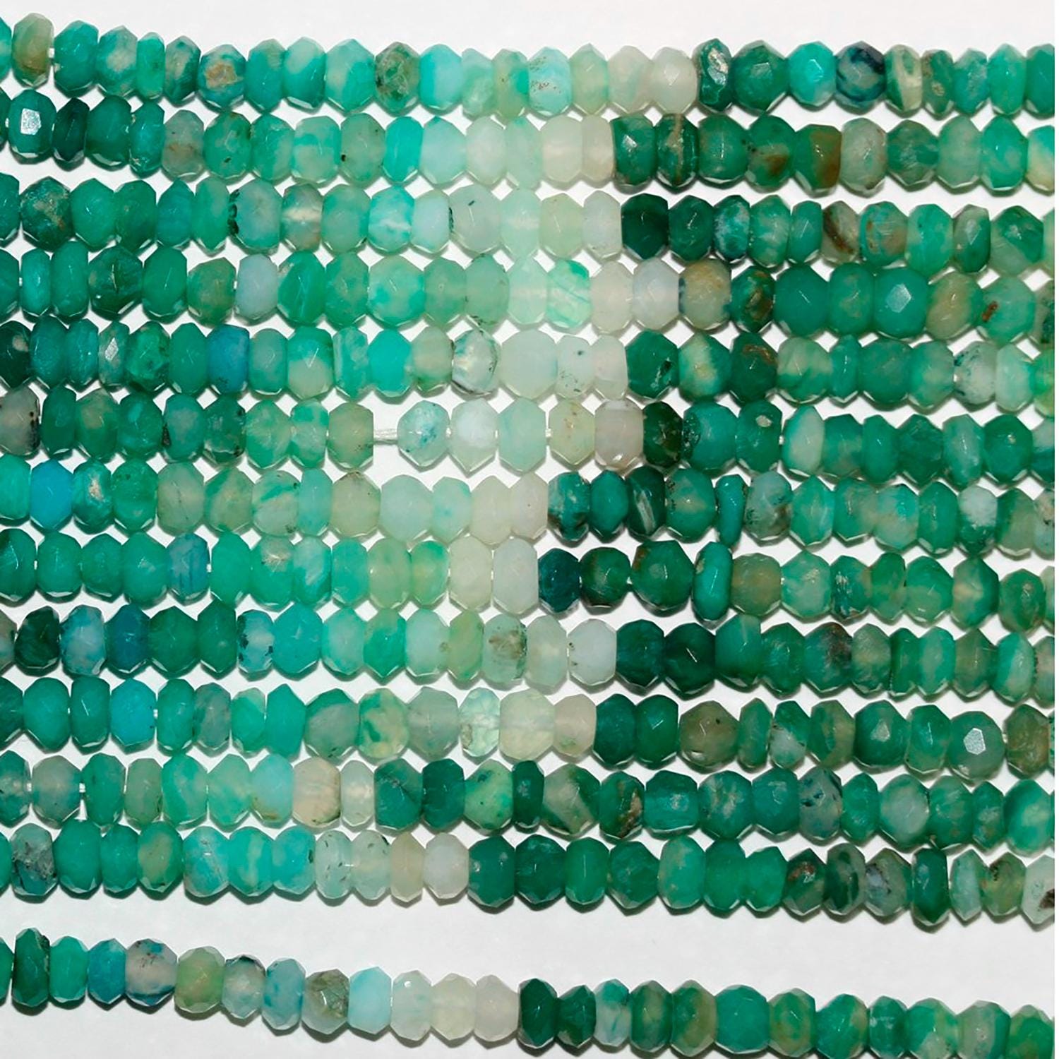 13" St Peruvian Opal Faceted Rondelle Beads 4x3mm-.Approx.-Strand 33cm