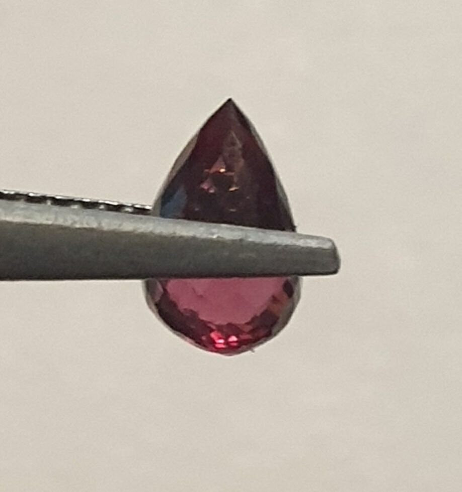 1 Pair Natural Rhodolite Garnet Faceted Briolette Drop 7x5mm Undrilled -Red Garnet - Untreated Gems