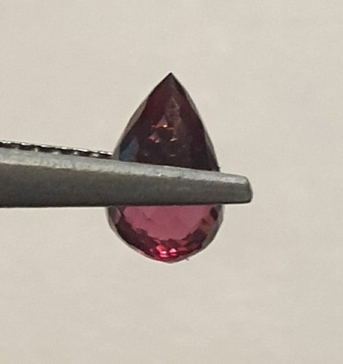 1 Pair Natural Rhodolite Garnet Faceted Briolette Drop 7x5mm Undrilled -Red Garnet - Untreated Gems