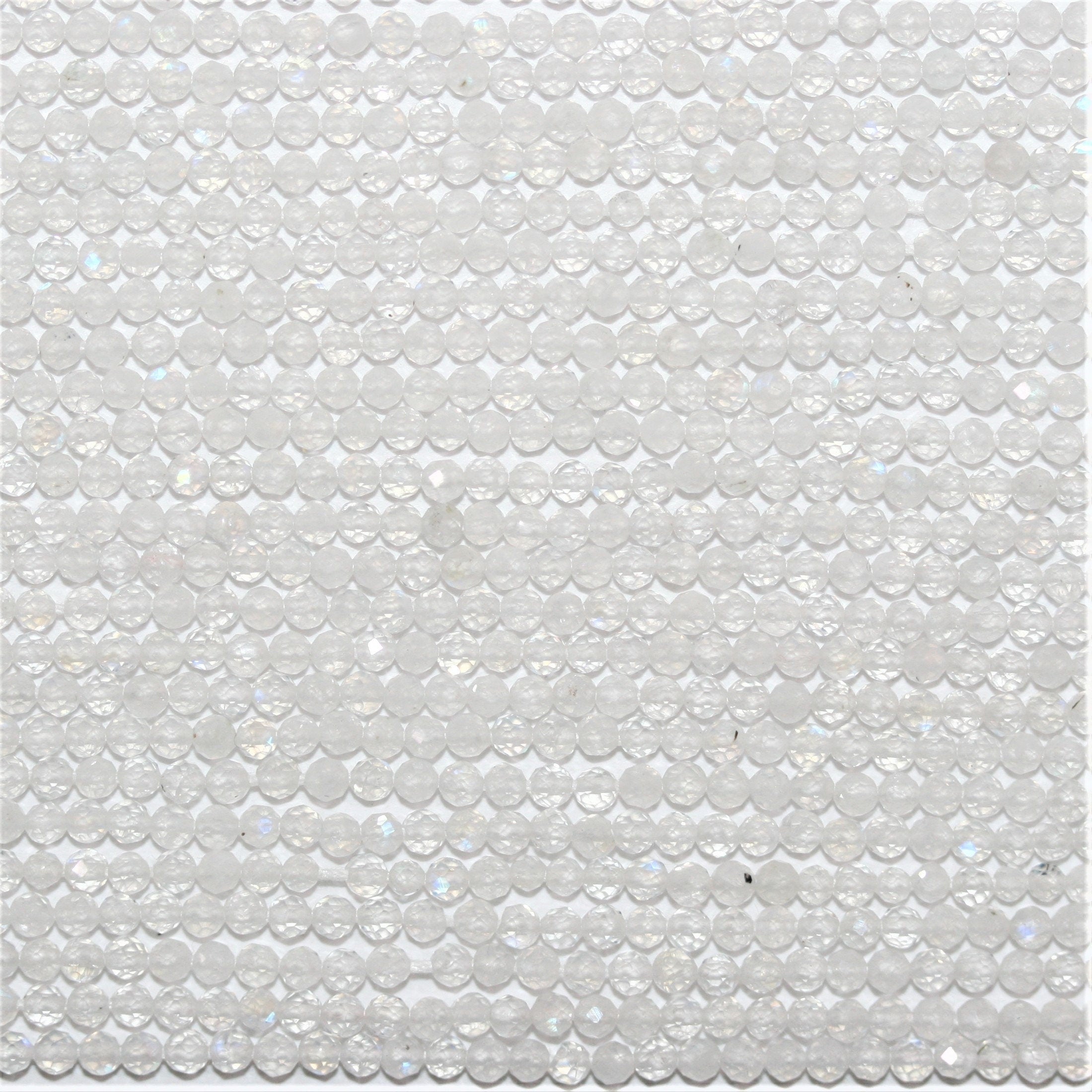 13" St Moonstone Faceted Round Beads 2mm.- Strand 34cm.