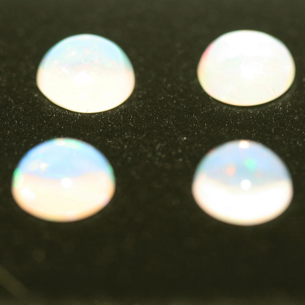 Ethiopian Opal Lot Round Cabochon 7mm. (4pcs)  -Gemstone Parcels-Loose Stones Wholesale Price