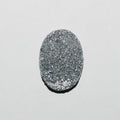 Lote de 4 cabujones ovalados de ágata drusa gris de 18 x 13 mm (4 piezas)