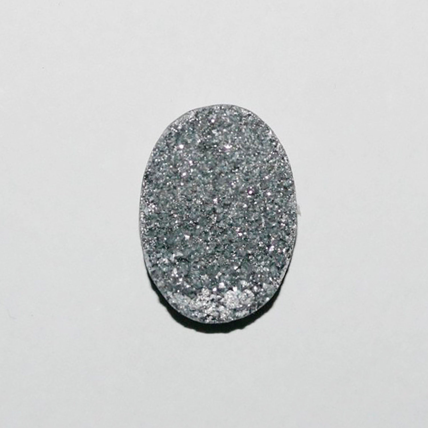 Lote de 4 cabujones ovalados de ágata drusa gris de 18 x 13 mm (4 piezas)