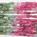 Prisme brique à facettes en tourmaline St 15" 5x3mm.-Brille 38mm.