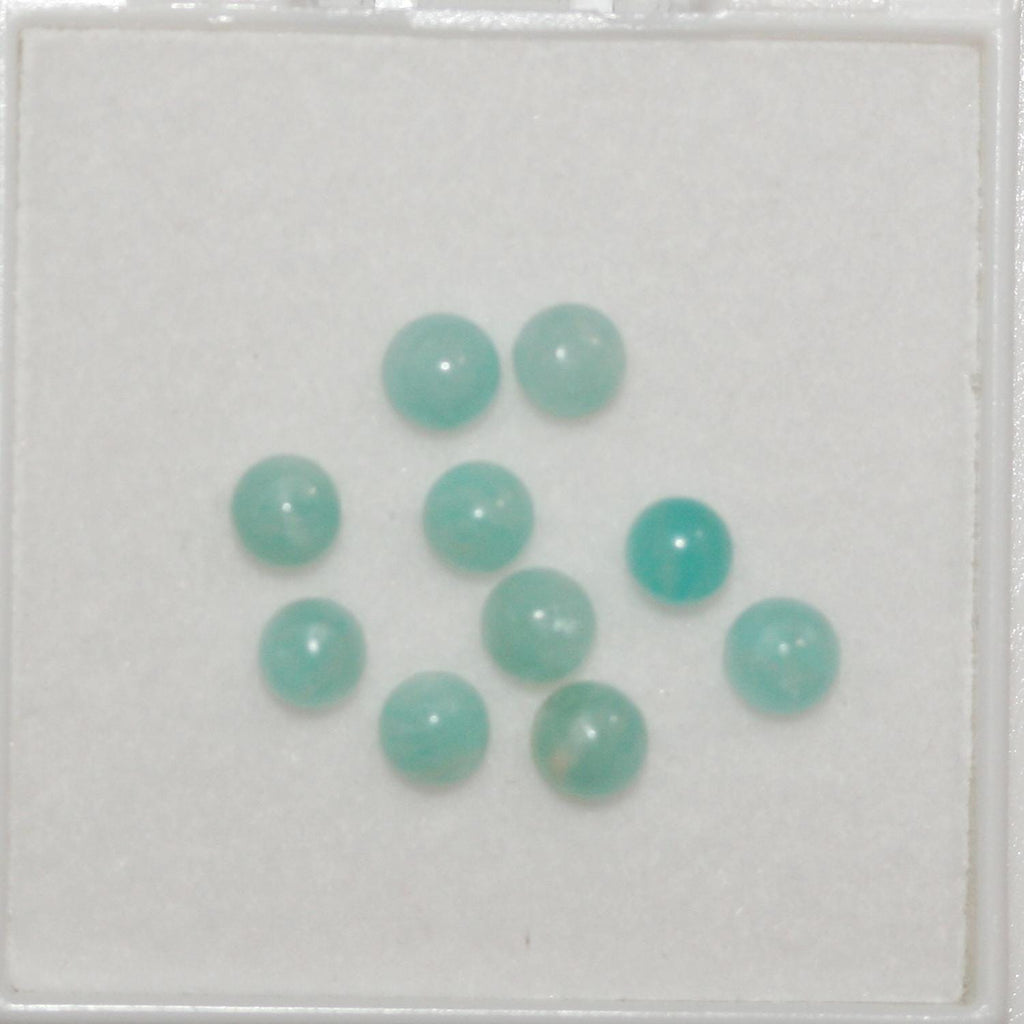 10Pcs Lot Amazonite Round Cabochon 4 mm. (10 pcs)
