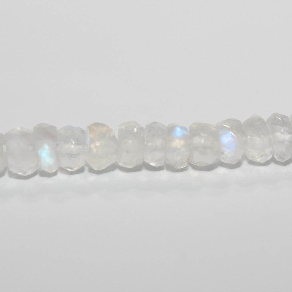 13" St Moonstone Faceted Rondelle Beads 4x2mm.Approx. -Strand 34cm