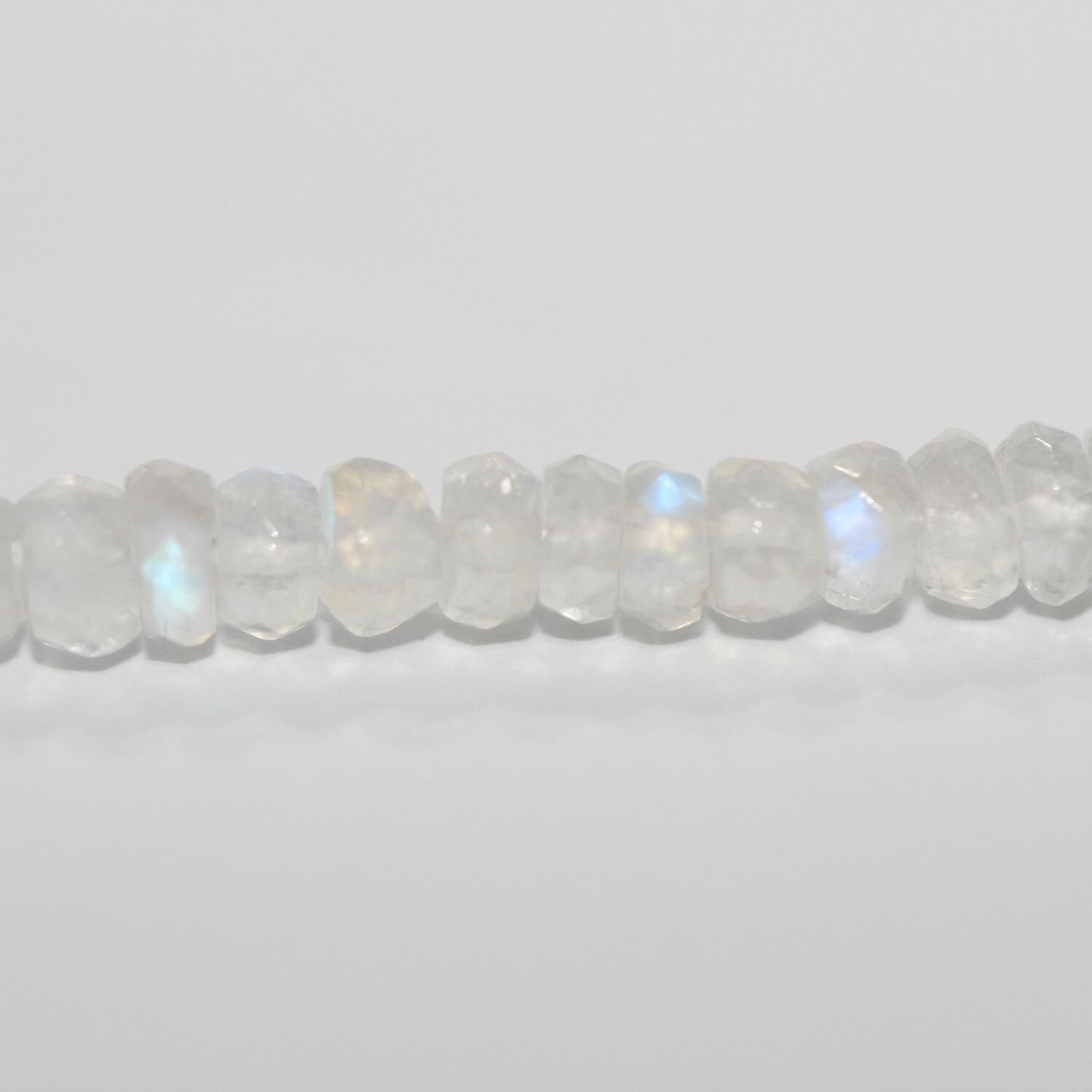 13" St Moonstone Faceted Rondelle Beads 4x2mm.Approx. -Strand 34cm