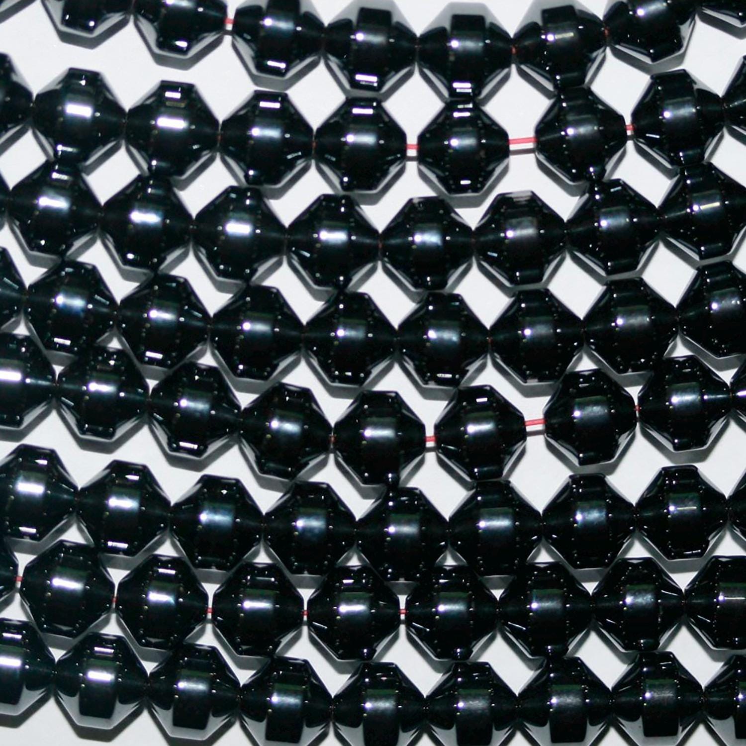 Perles biconiques lisses en hématite de 40 cm (16 pouces), 6 mm de diamètre, longueur 40 cm (16 pouces).