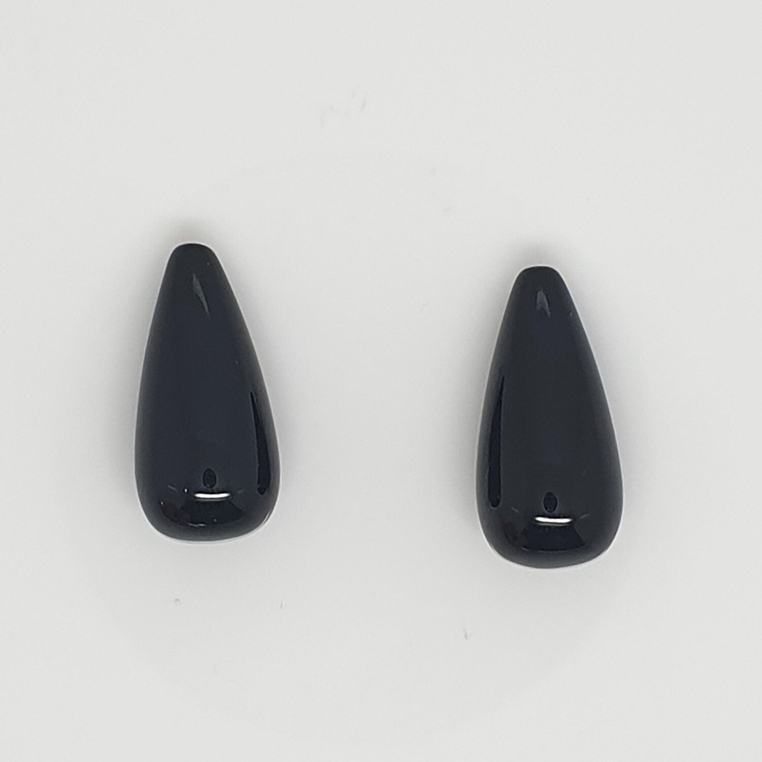 Gota lisa de ónix perforada a la mitad de 20 x 10 mm (1 par)