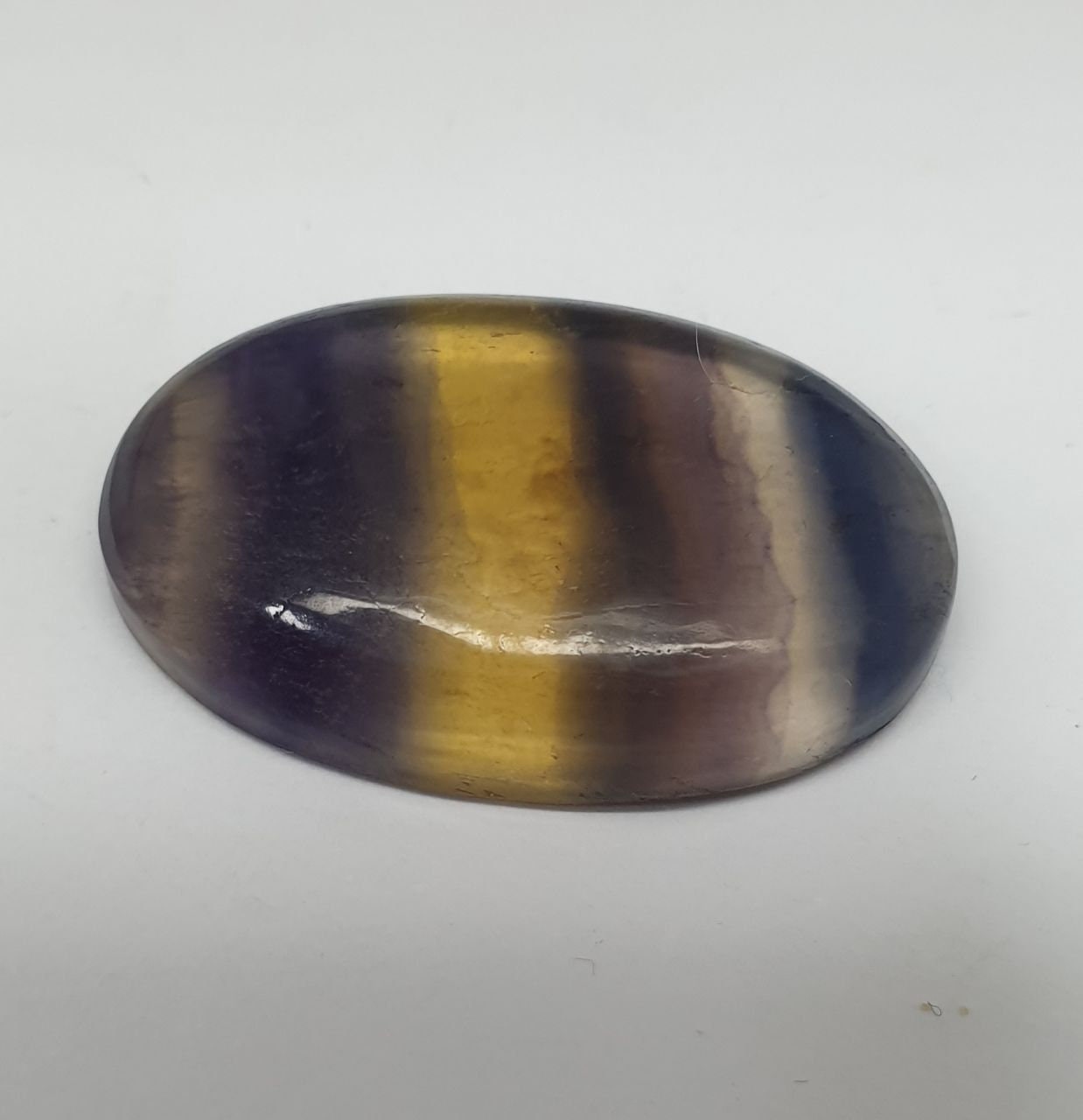 Unique Natural  Banded Fluorite Oval Cabochon 29.5x18.6mm  36.7ct Rare Color- Unique Collector Stone- Wholesaler Supplier- Top Quality