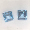 Lote de 2 piezas de Topacio Cielo Facetado Cuadrado de 10 mm. (2 uds.).
