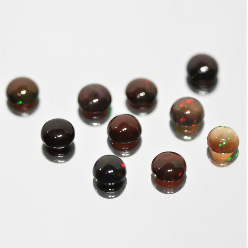 10 Pcs Lot Smooth Round Opal Cabochon 4mm.- 10 Pieces