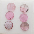 Lote de 6 gemas de turmalina planas redondas de 6 mm sin tratar - Gemas al por mayor - Piedras auténticas