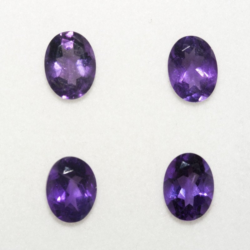 Lot d'améthystes ovales à facettes 8x6mm (4 pièces)