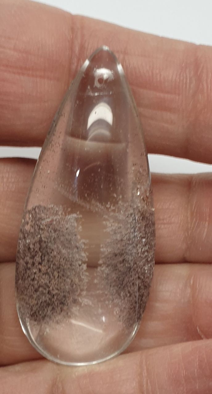 Colgante de lodolita natural (49 x 21 mm, 15,07 g, con orificio para colgante) - Gema natural sin tratar