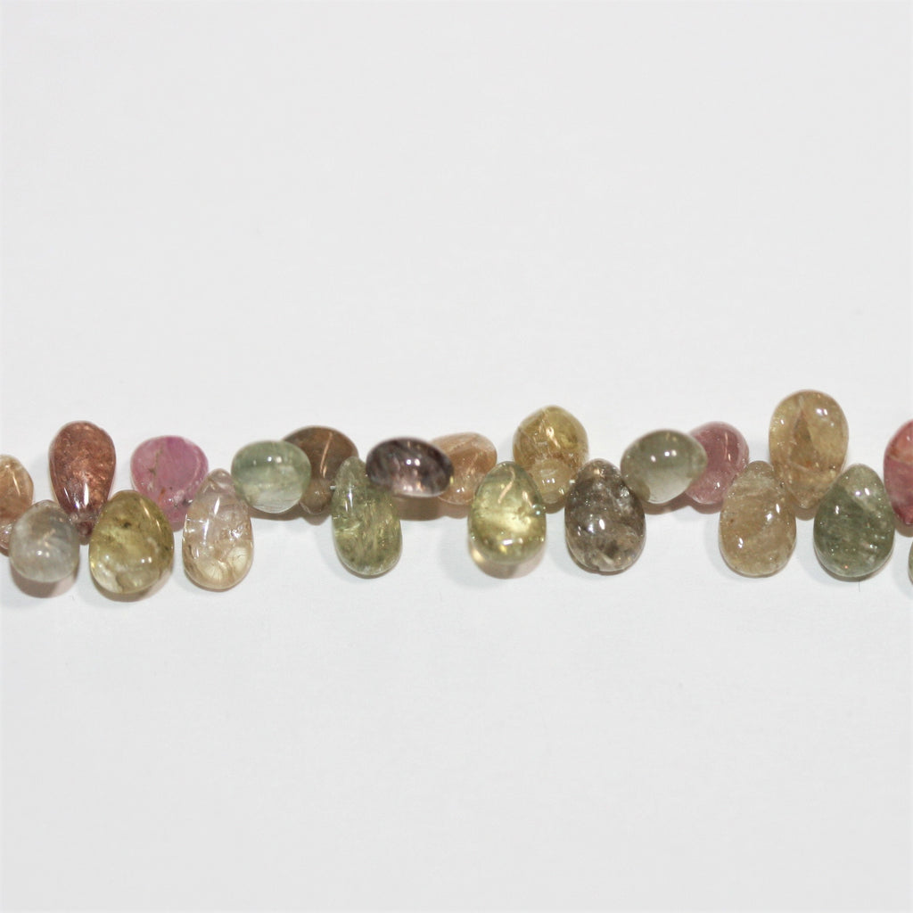 Perles en saphir St Umba lisses en forme de goutte, 6 x 4 mm, 8 pouces (environ). Longueur du fil : 20 cm.