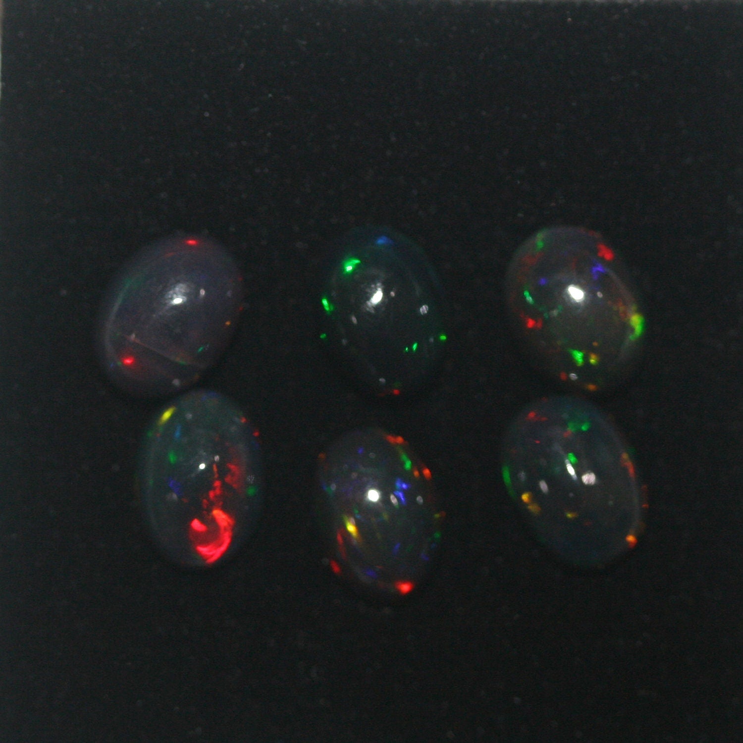 Ethiopian Black Opal Lot Oval Cabochon 8x6mm.-(6Pcs).-Gemstone Parcels-Loose Stones Wholesale Price