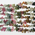 Perles en tourmaline facettées en forme de goutte de 8 pouces, 7 x 5 mm. - Fil de 20 cm.