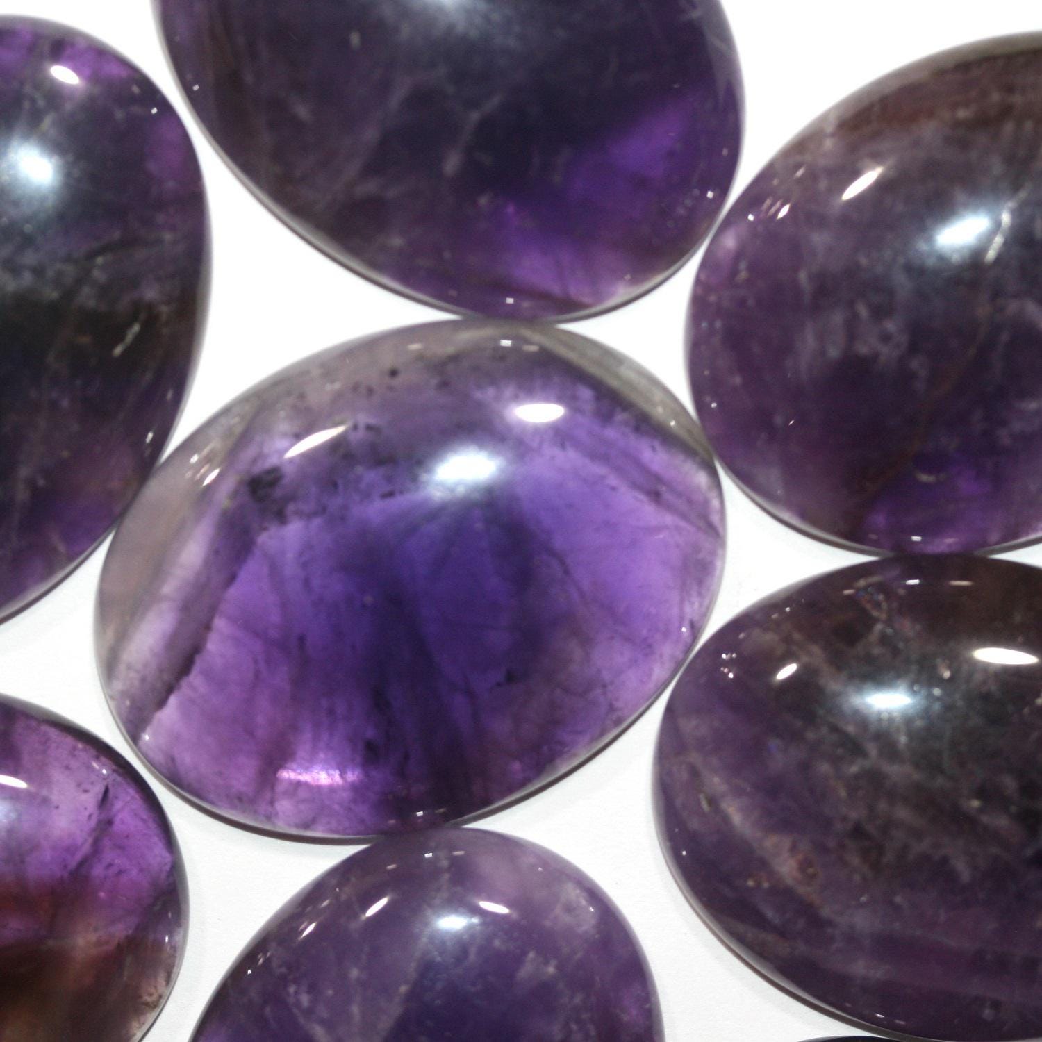 BIG 1 Pcs  Amethyst Oval Smooth Cabochon 40x30mm (1pcs.).