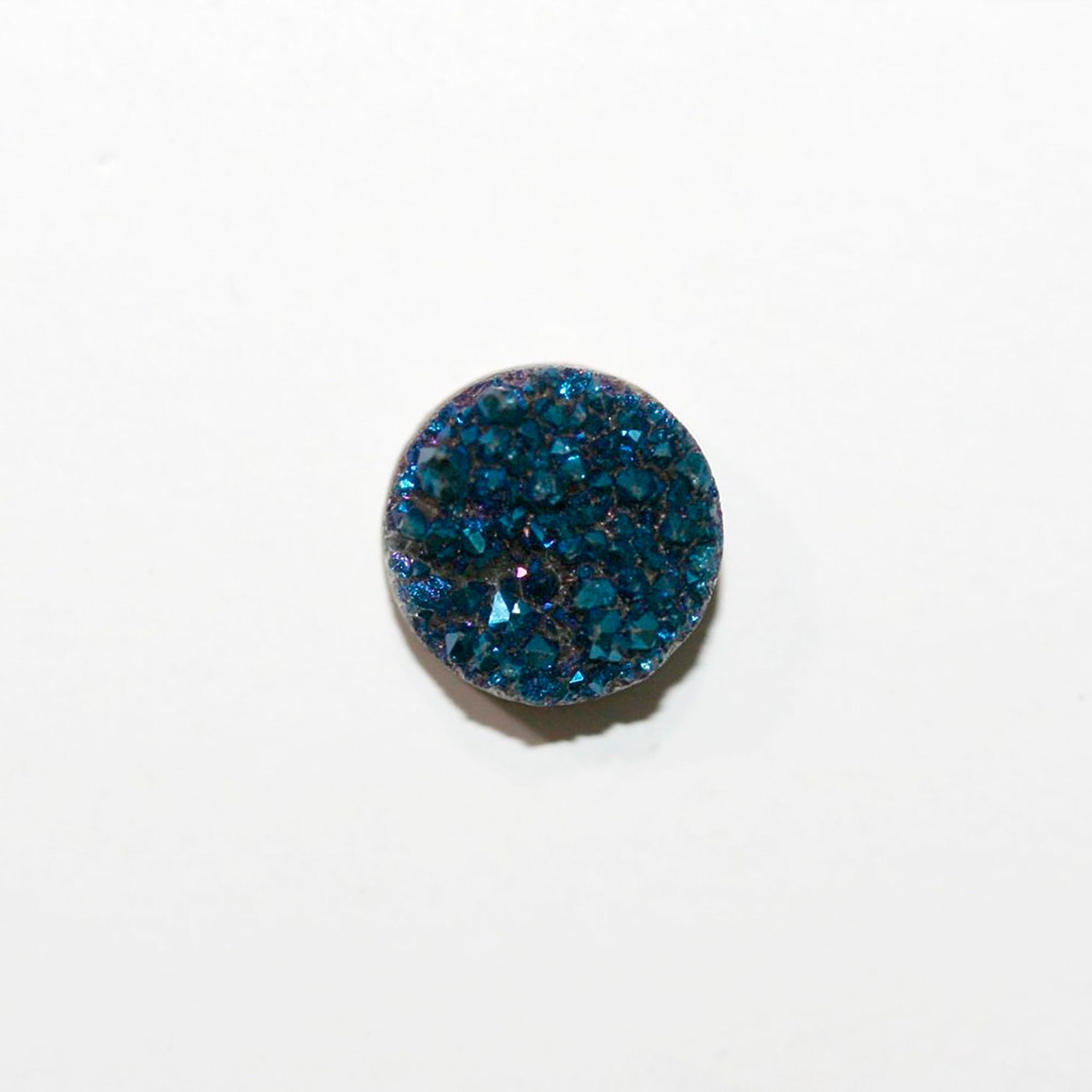 Lote de 8 cabujones redondos de ágata drusa azul (8 piezas) de 10 mm