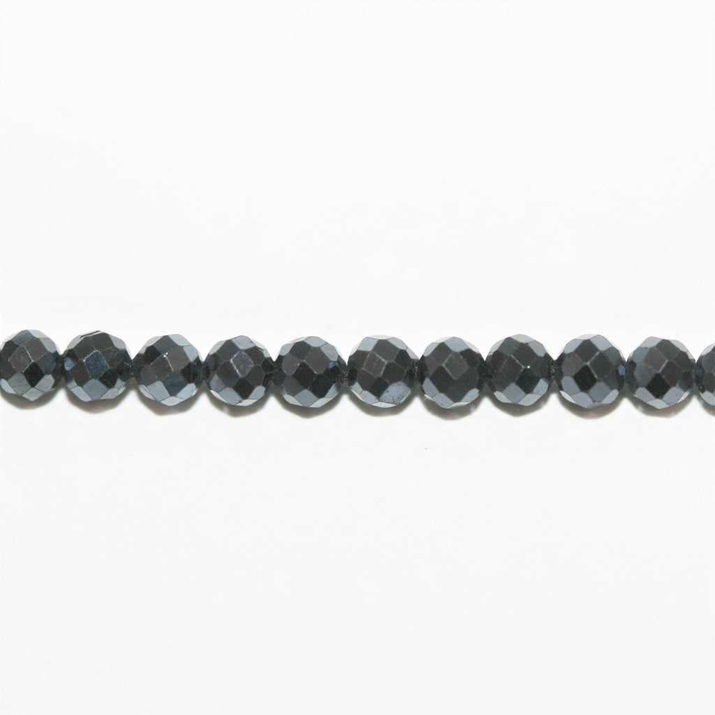 12" St Bluish Gray Spinel Faceted Round Beads 3mm.- Strand 32cm.