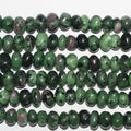 Perles rondelles lisses irrégulières en zoïsite rubis St, 15 pouces (10 x 6 mm). Longueur approximative du fil : 39 cm.