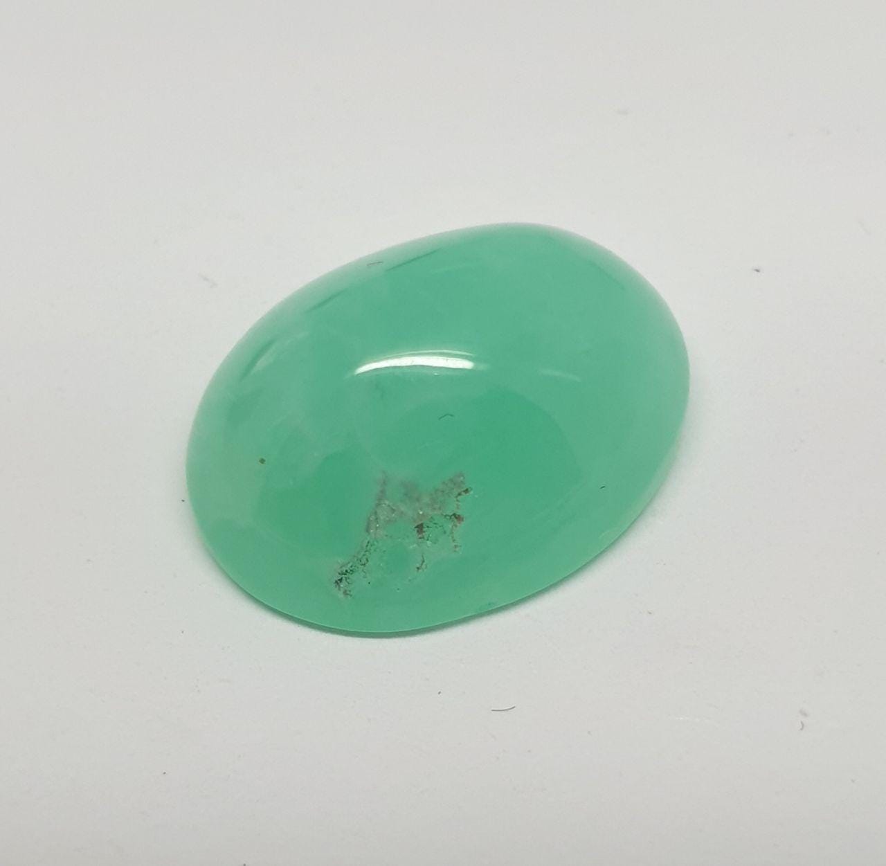 Blue Green  Peruvian Opal Cabochon 15.1x12.1mm8.4ct - Natural Untreated Gem- Unique color- Jewellery Supplies