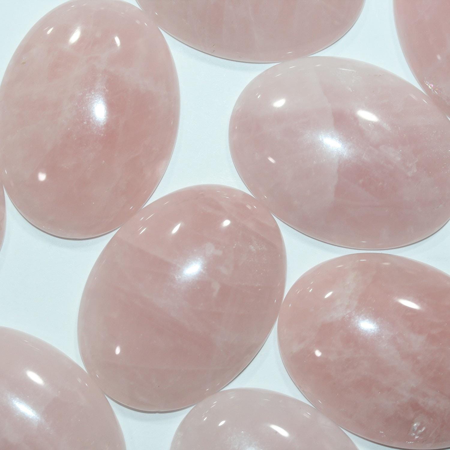 BIG 1 Pcs Rose Quartz Smooth Oval Cabochon 40x30mm. (1 Pcs).