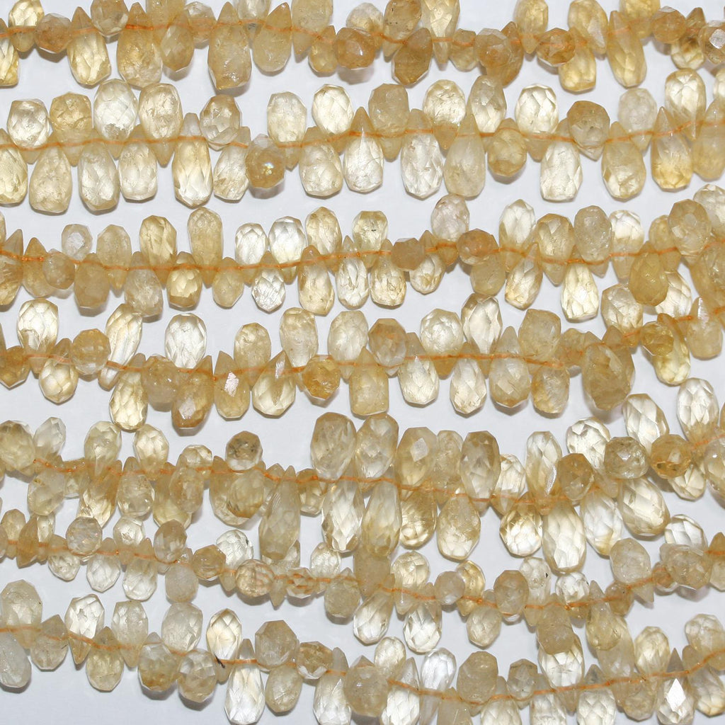 13" St Citrine Faceted Drop Beads 10x5mm.Approx.-Strand 35cm