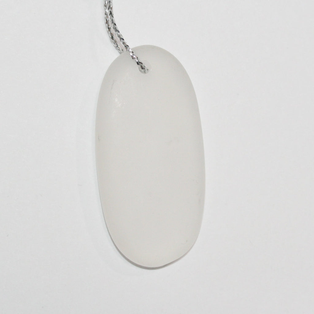 Colgante ovalado liso mate de cuarzo cristal de roca, 42 x 25 mm aprox. (1 unidad)
