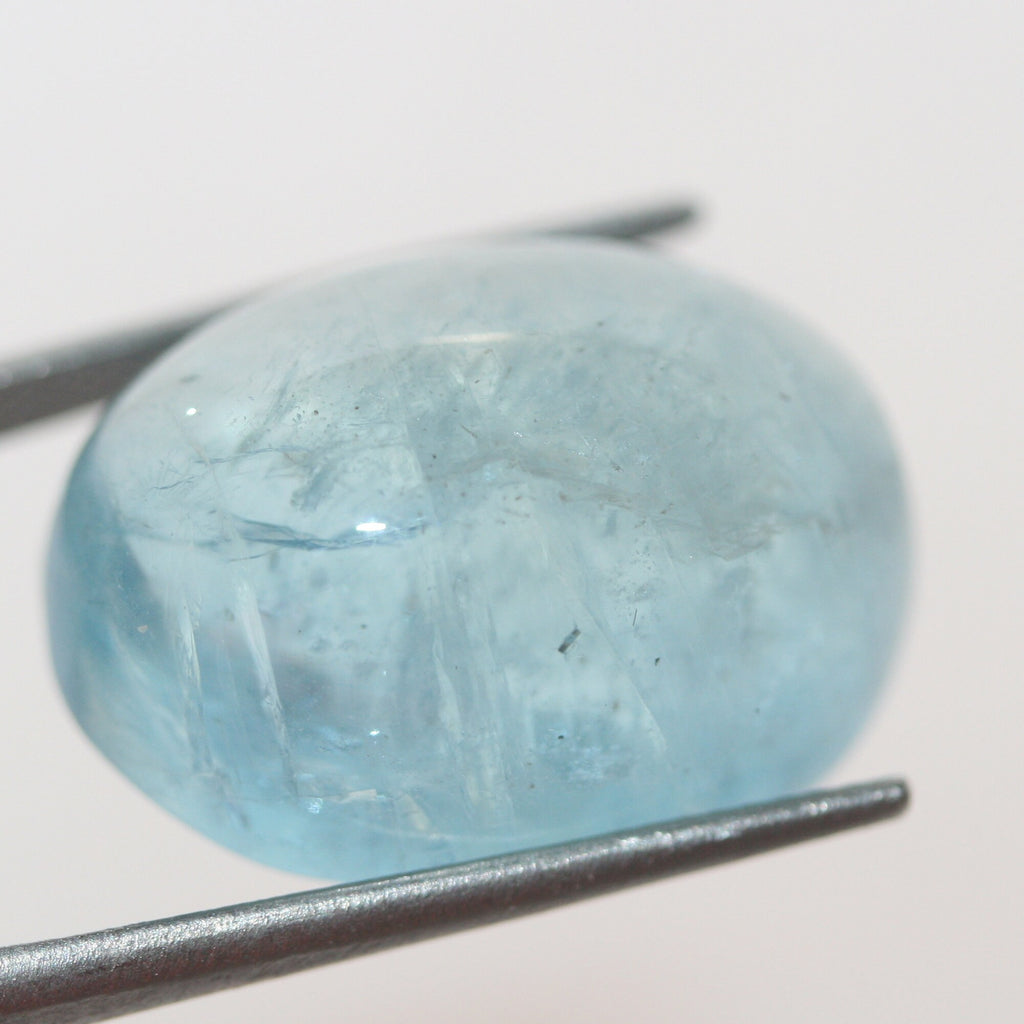 Big Aquamarine Deep Blue Natural Cabochon 25.7ct  21x15.5mm - One Of A kind Gemstone - Wholesale Prices For Gems