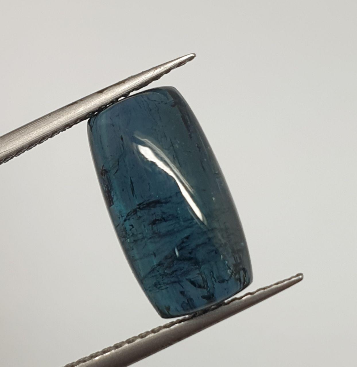 Indicolite Blue  Tourmaline Cushion  Cabochon 14.1x7.8mm.(5.67ct.).