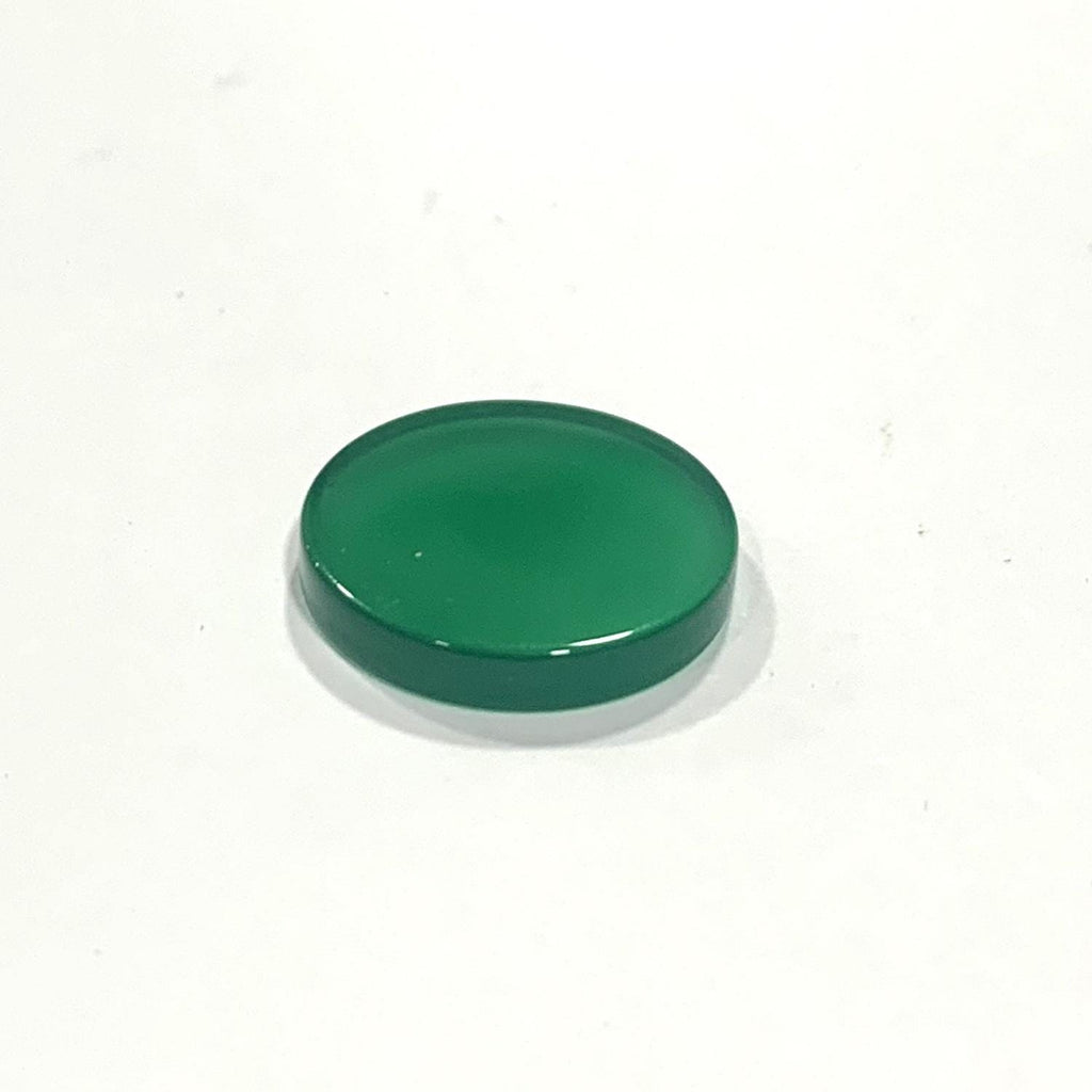 Lote de 6 cabujones de disco liso de ágata verde de 16 mm. (6 uds.).
