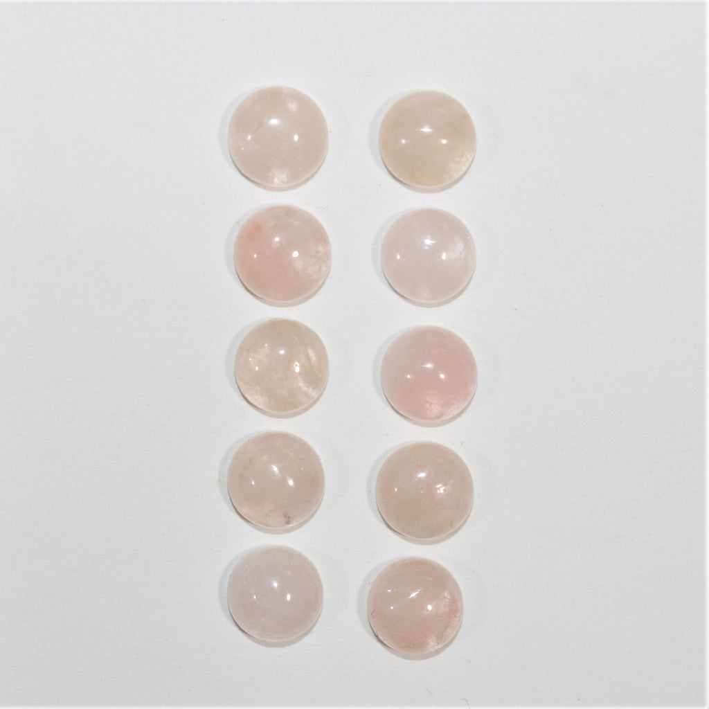 Smooth Round Morganite Cabochon 8mm. (10 Pieces)