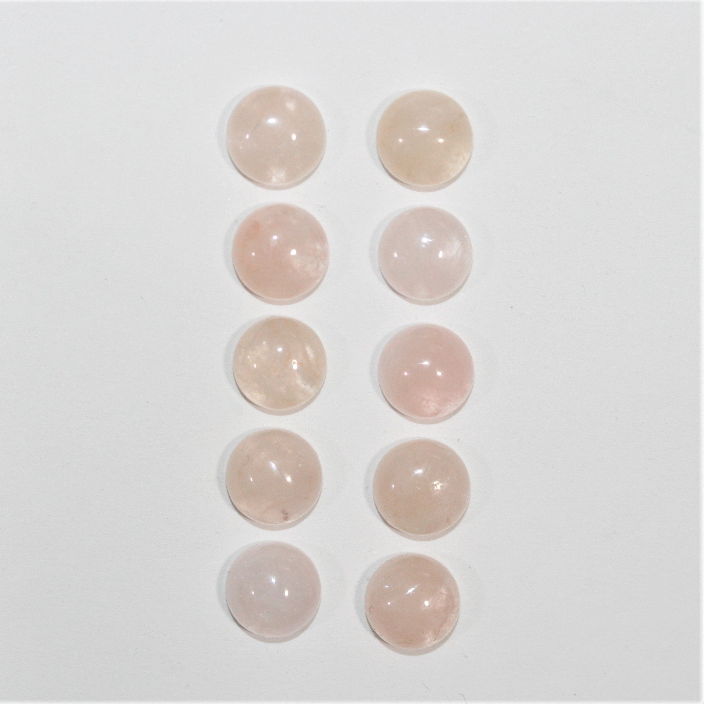 Smooth Round Morganite Cabochon 8mm. (10 Pieces)