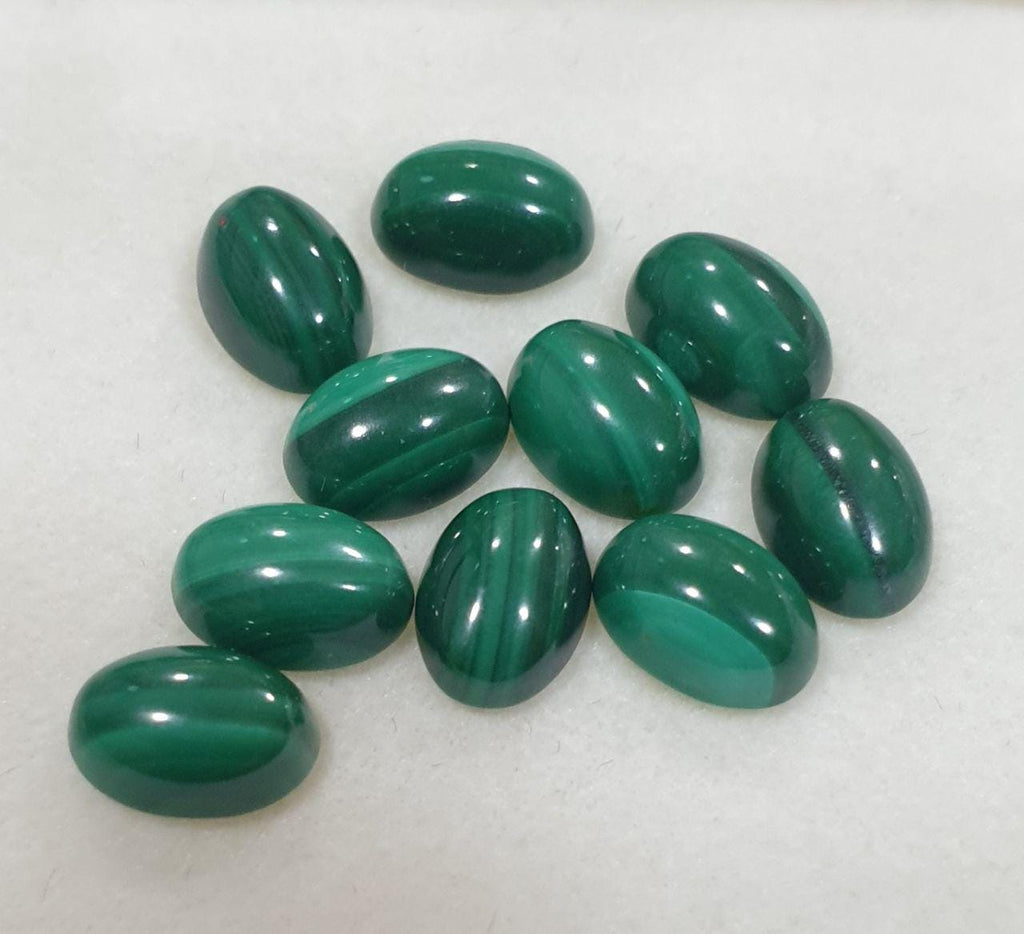 10 Pcs Lot Malachite Oval Cabochon (10Pcs ) 7x5mm