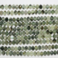 Perles rondelles à facettes en stréhnite 15" 8x5mm.- Brin 39cm.