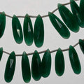 Perles en aventurine verte facettées de 8 pouces (environ 31 x 9 mm) - Longueur du fil : 20 cm.
