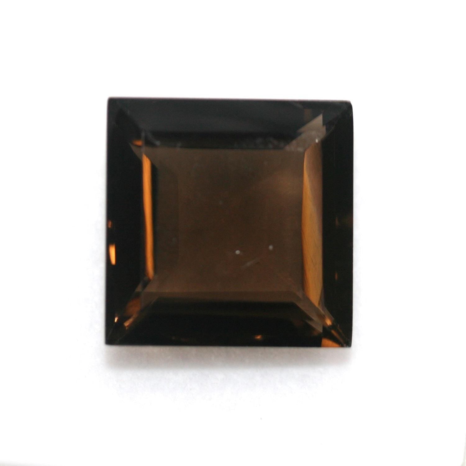 Lot de 16 mm de quartz fumé facetté carré (1 pièce)